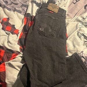 Wrangler Men's Dark Gray Relaxed Jeans